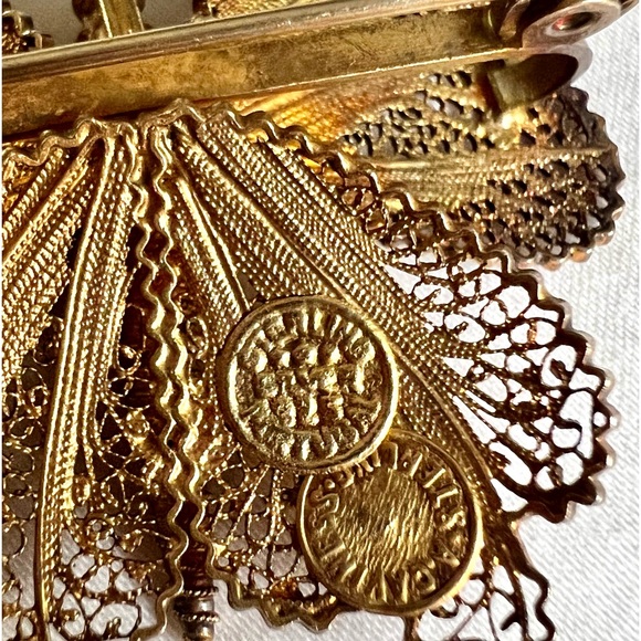 ALICE CAVINESS Sterling with Gold Overlay Brooch from Portugal